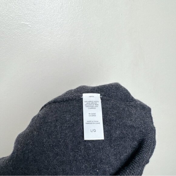 Calvin Klein Mens Large Extra Fine Merino Wool Vneck Sweater In Grey Color - Picture 13 of 16